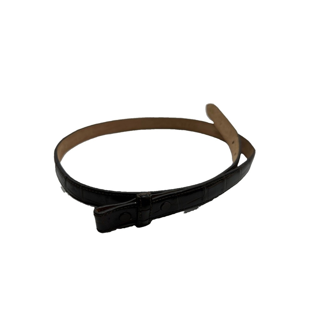 Bespoke Brown Genuine American Alligator Womens .75 Inch Width Belt M NEW